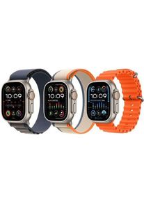 Apple Watch Ultra 2 (2023) | GPS + Cellular | argento | Alpine Loop wei&szlig; M/L
