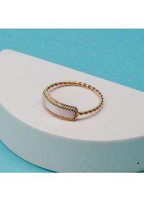 Women Nacre Ring Gold-plated Pink Holzkern