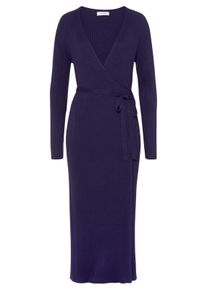 Lascana Dames Tricot jurk in marine ,maat 40/42, Witt, 80% Viscose, 20% Nylon