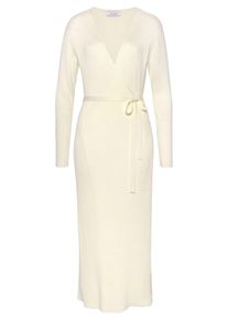 Lascana Dames Tricot jurk in cream ,maat 36/38, Witt, 80% Viscose, 20% Nylon