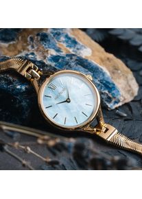 Holzkern; Wood Watch Shesha (Nacre/Gold), Women, Natural wood