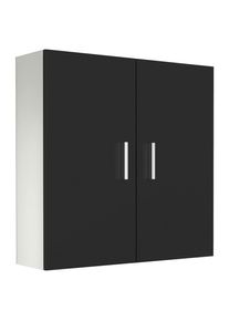 Mid.you , Schwarz, Wei&szlig; , Holzwerkstoff , 1 F&auml;cher , 60x60x18 cm , Zusatzausstattung erh&auml;ltlich, h&auml;ngend , Badezimmer, Badezimmerm&ouml;bel, Badezimmerschr&auml;nke, H&auml;ngeschr&auml;nke Bad