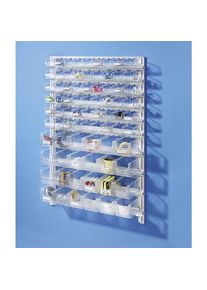 Mauser Wandstellingsysteem met magazijnbakken, 10 rails, 78 bakken, h x b = 1500 x 1010 mm