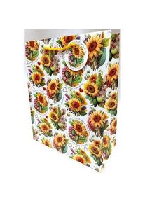 Fresh, Geschenkverpackung, Matte Dekotasche 26x32x12cm Sonnenblumen