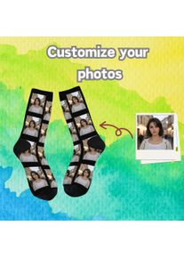 Crazy funny custom photo socks, novel and interesting socks, personalized photo portrait socks, party and holiday gifts.