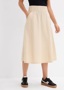 bonprix Femei Fustă din twill din bumbac 100%, bej, 46