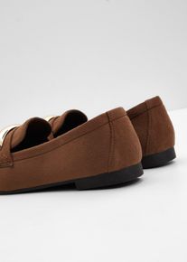 bonprix Loafersy z metalowymi detalami, brązowy, 38