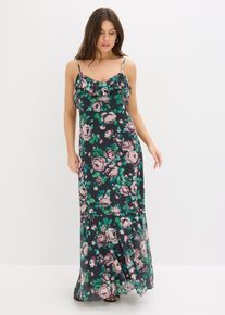 bonprix Femei Rochie cu bretele, din mesh moale, negru, 52/54