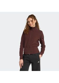 Sweatjacke adidas Sportswear "ALL SZN WINTERIZED TRACK MIT DURCHGEHENDEM REISSVERSCHLUSS", Damen, Gr. XL, braun (shadow braun), Obermaterial: 93% Baumwolle, 7% Elasthan, angesetztes B&uuml;ndchen, Sweatjacken Sweatjacke