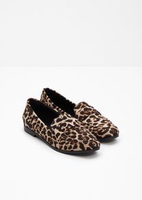 Loafers i vilddjursm&ouml;nster - beige - storlek 42 - bonprix