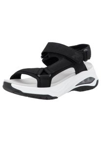 Trekkingsandale RIEKER SPORT "Byron Bay vegan", Gr. 38, schwarz (schwarz, sohle wei&szlig;), Lederimitat, Textil, Schuhe Trekkingsandale, Outdoorsandale, Sommerschuh, Klettschuh mit RiekerAir D&auml;mpfung