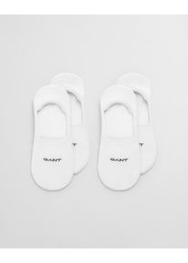F&uuml;&szlig;linge Gant "INVISIBLE SOCKS 2-PACK", Herren, Gr. 43-45, Sockengr&ouml;&szlig;e, wei&szlig;, Baumwollmischung, Socken F&uuml;&szlig;linge, mit Silikonbesatz am Fersenbereich