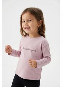 Langarmshirt name it "NMFREARAJA NREG LS TOP", M&auml;dchen, Gr. 110, rosa (keepsake lila), Jersey, Obermaterial: 95% Baumwolle, 5% Elasthan, bedruckt, Rundhals, Shirts Langarmshirt