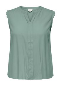 Blusentop Only CARMAKOMA "CARMUMI SL TOP WVN", Damen, Gr. 44, jadeite, Web, Obermaterial: 100% Viskose, unifarben, regular fit normal, V-Ausschnitt, Blusen Blusentop