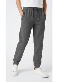 Sweathose name it "NKMSWEAT &ndash; Jogger mit verstellbarem Bund und Rippb&uuml;ndchen", Jungen, Gr. 128, N-Gr, grau (dunkelgrau melange), angeraute Sweatware, Obermaterial: 80% Baumwolle, 20% Polyester, meliert, unifarben, regular fit kn&ouml;chellang, Hosen Sweathose, unifarben, casual, regular fit, angeraute Sweatware