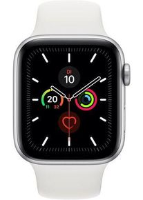 Apple Watch Series 5 (2019) | 44 mm | Aluminium | GPS + Cellular | silber | Sportarmband wei&szlig;
