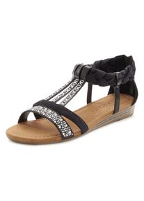 Lascana Dames slipper in zwart ,maat 35, Witt, 100% Leer