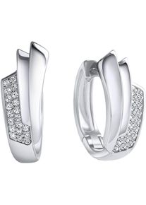Firetti, Damen, Paar Creolen &raquo;Schmuck Geschenk, Ohrringe, Silber 925&laquo; mit Zirkonia (synth.), silberfarben-kristallwei&szlig; + kristallwei&szlig;, 16 mm, Modische