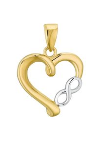 Amor, Damen, Kettenanh&auml;nger &raquo;Heart&laquo;, gelbgoldfarben, Romantischer Herzanh&auml;nger von Amor