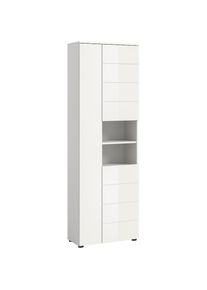 Welltime, Hochschrank &raquo;Biel, 190 cm, 3 T&uuml;ren, 2 offene F&auml;cher&laquo; 1 Stk. tlg. T&uuml;ranschlag wechselbar, modernes Design, Badschrank, Unterschrank, Bad, 