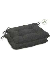 GO-DE, Sitzkissen &raquo;Carina, TOPSELLER!&laquo; 2er Set, 38x5x38 cm, wasserabweisend, anthrazit + unifarben, Polyester, B/L: 38 cm x 38 cm - 2 Stk.
