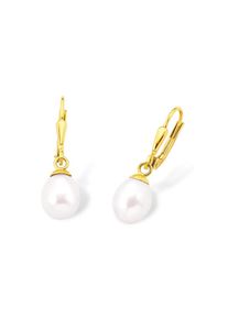 Amor, Damen, Perlenohrringe &raquo;2013828&laquo; mit S&uuml;&szlig;wasserzuchtperle, gelbgoldfarben-wei&szlig;, Elegante Ohrringe im stilvollen Design