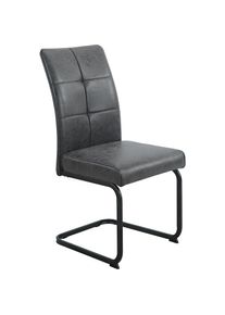 Hela, Freischwinger &raquo;MALTA&laquo; (Set) 1 Stk.verschiedene Bez&uuml;ge, Gestell Hochkant, Steppn&auml;hte, Vintage Anthrazit + Schwarz + Vintage Anthrazit, Metall, 