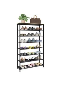 Vcm, Schuhregal &raquo;Metall Holz Schuhregal Schuhablage 7 F&auml;cher Taliro&laquo; 1 Stk. tlg., Honig-Eiche,