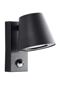 Brilliant, Au&szlig;en-Wandleuchte &raquo;Bari&laquo; GU10 1 Stk. Au&szlig;enwandlampe mit Bewegungsmelder, GU10, Metall/Kunststoff, schwarz, schwarz,