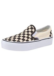 Vans, Damen, Plateausneaker &raquo;UA Classic Slip-On Platform&laquo; aus textilem Canvas-Material, Blk&WhtChckerboard-Wht, 42,5, Trendiger Sneaker von Vans