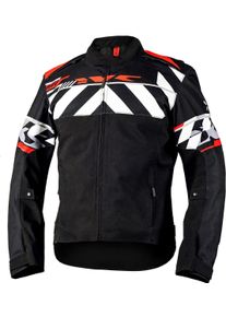 iXS Rapid-STX 2.1 Stripe, kurtka tekstylna wodoodporna , kolor: czarny/jasnoszary/czerwony , rozmiar: XS