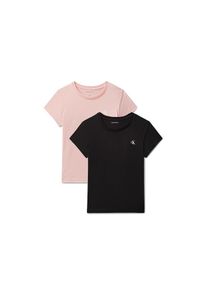 Calvin Klein Jeans, Damen, T-Shirt &raquo;2-PACK TEE&laquo; Set, 2 Regular fit mit Markenlogo, BLACK/rosa, 16 (176), T-Shirt von Calvin Klein Kids f&uuml;r M&auml;dchen