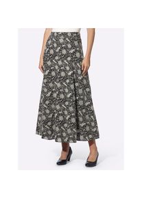 Heine, Damen, Jerseyrock, schwarz-ecru-gemustert, 38, gewebte Qualit&auml;t