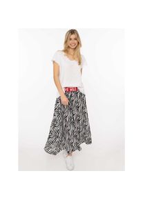 Zwillingsherz, Damen, Maxirock &raquo;"Classic Zebra"&laquo; Zebramuster, Gummizug mit Schrift, leichtes Material, kn&ouml;chellang, Schwarz, L/XL, Damenrock von 