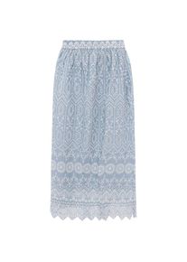 Zwillingsherz, Damen, Maxirock &raquo;"Lochstickerei"&laquo; kn&ouml;chellang, mit Lochspitze, elastischer Bund, Hellblau, L/XL, Damenrock von Zwillingsherz