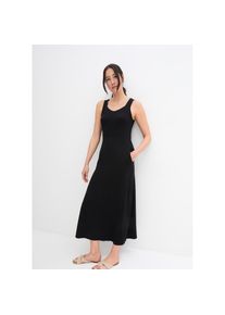 bonprix, Damen, Maxikleid aus Jersey-Material, mit Viskose-Anteil, l&auml;ssige Passform, schwarz, 56/58 (XXXL) - N-Gr, Unkompliziertes Jersey-Material 