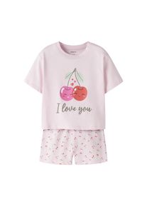 name it, Damen, Shirt & Shorts &raquo;NMFVILINSE SET&laquo; Set, 2, Cradle Pink AOP:Heart Cherry, 116, Sommerset von name it f&uuml;r M&auml;dchen