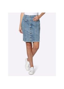 Heine, Damen, Jeansrock, blue-bleached, 46, modische Waschung