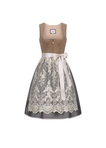 N&uuml;bler N&uuml;bler, Damen, Dirndl &raquo;Dirndl midi Geelke&laquo;, Braun, 40 - EURO, FESTLICHES DAMEN DIRNDL - Hochwertige Frauen Trachten Bekleidung mit eckigen Ausschnitt 