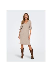 Only, Damen, Strickkleid &raquo;ONLKATIA LS V-NECK DRESS NCA KNT&laquo;, Mocha Meringue Detail:W. Melange, M - N-Gr, Pflegeleichte Viskosemischung: Einfache 