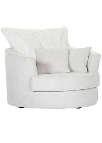CARRYHOME Sessel, Wei&szlig;, Textil, F&uuml;llung: Polyester, Schaumstoffflocken,Polyester, Schaumstoffflocken, 115x72x115 cm, Sitzfl&auml;che 360&deg; drehbar, Wohnzimmer, Sessel, Sonstige Sessel