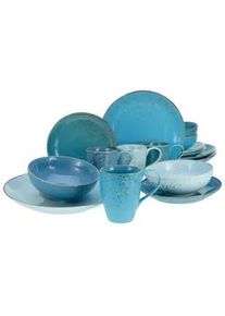 Creatable Kombiservice Aqua Nature Blau, 16-teilig