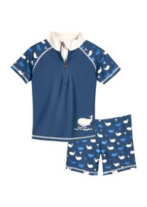 Playshoes Drenge UV-beskyttelse 'Wal' marin / royalbl&aring; / hvid St&oslash;rrelse 98/104