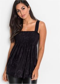 bonprix Női Tunika top viszk&oacute;z-kever&eacute;kből, fekete, 40/42