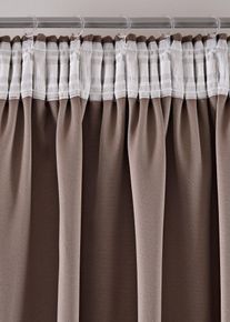 bonprix Abdunkelnde Vorh&auml;nge mit Struktur (2er Pack), braun, Gr.225x130 cm, Vorh&auml;nge zum abdunkeln im praktischem 2er Pack