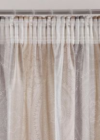 bonprix Draperie cu dungi, cu poliester reciclat (1 buc.), bej, &Icirc;/Lă: 145/135 cm