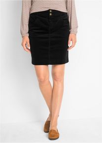 bonprix Femei Fustă stretch raiată, negru, 48