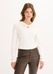 bonprix Femei Bluză ripsată, alb, 48/50