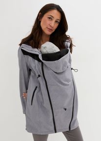 bonprix 3-in-1 Umstands- und Tragemantel aus Softshell, grau, Gr.40, Kurzer Mantel f&uuml;r die Schwangerschaft und danach