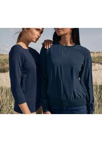 Tchibo - Bluzka ze ściągaczem - dla pań - rozmiar 42 - kolor: niebieski